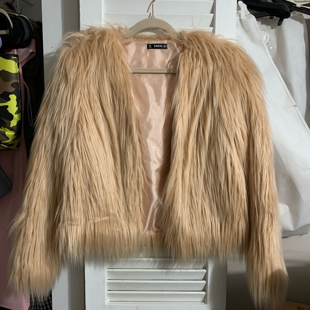 SHEIN faux fur coat- gently worn.